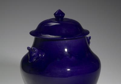 图片[2]-Lidded jar with animal-shaped handles in cobalt blue glaze, Qing dynasty (1644-1911)-China Archive